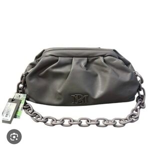 Badgley Mischka Gray Snap Clutch